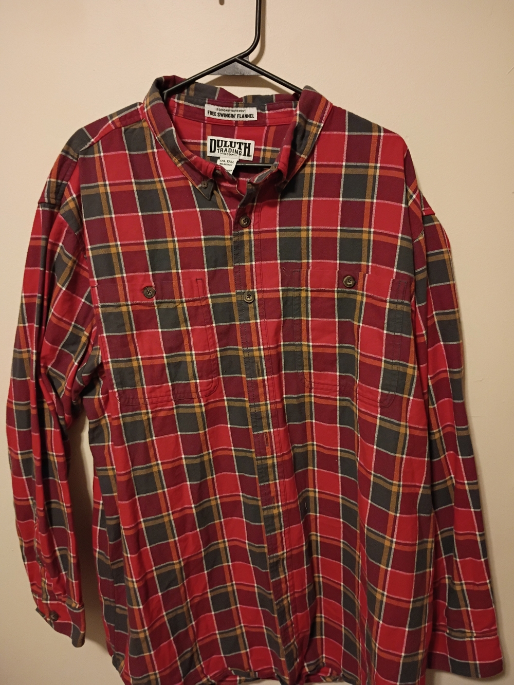 Duluth Trading Co Men's Red Plaid Flannel Shirt